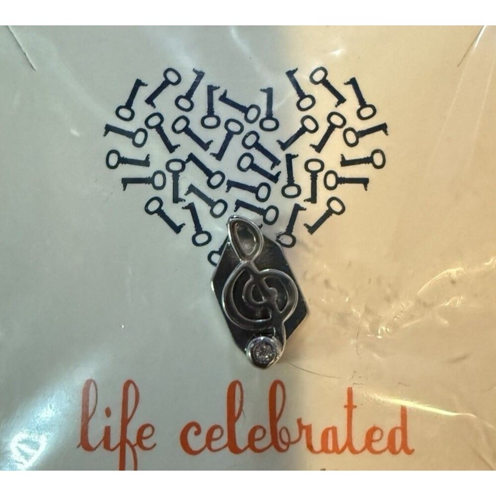 KEEP Collective Treble Clef Music Slider Charm Silver NIP Music Lover Gift